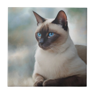 Azulejo De Cerâmica Siamese Cat 749 Arte digital