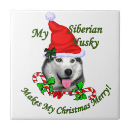 Azulejo De Cerâmica Siberian Husky Natal