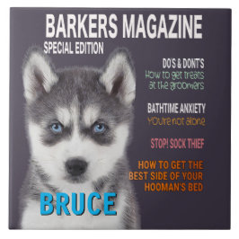 Azulejo De Cerâmica Siberian Husky Parody Magazine - Impressão de Foto