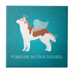 Azulejo De Cerâmica Siberian Husky - Red - Pet Memorial Design
