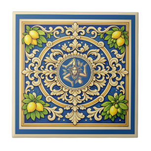 Azulejo De Cerâmica Sicilia Trinacria design siciliano 