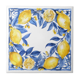 Azulejo De Cerâmica Sicilian Lemon Tiles Pattern Mediterranean Dolce