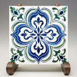 Azulejo De Cerâmica Siciliano Garden Watercolor Azul<br><div class="desc">O Azulejo de Impressão cerâmica do Jardim Siciliano traz a vibração da cerâmica italiana para sua casa com seu elaborado e colorido design. Uma exibição exuberante de florais e folhagem irradia do motivo central, com azuis, verdes e pistas de amarelo criando um padrão cativante. Esse impressão é uma reprodução fotográfica...</div>