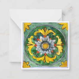 Azulejo de cerâmica siciliano - P1 - Cartão de not