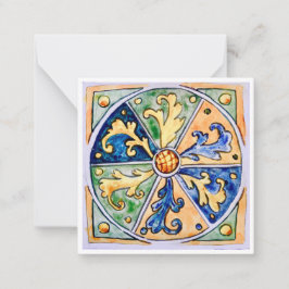 Azulejo de cerâmica siciliano - P7 - Cartão de not