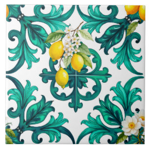 Azulejo De Cerâmica Siciliano,verão,limão,mosaico,verde,