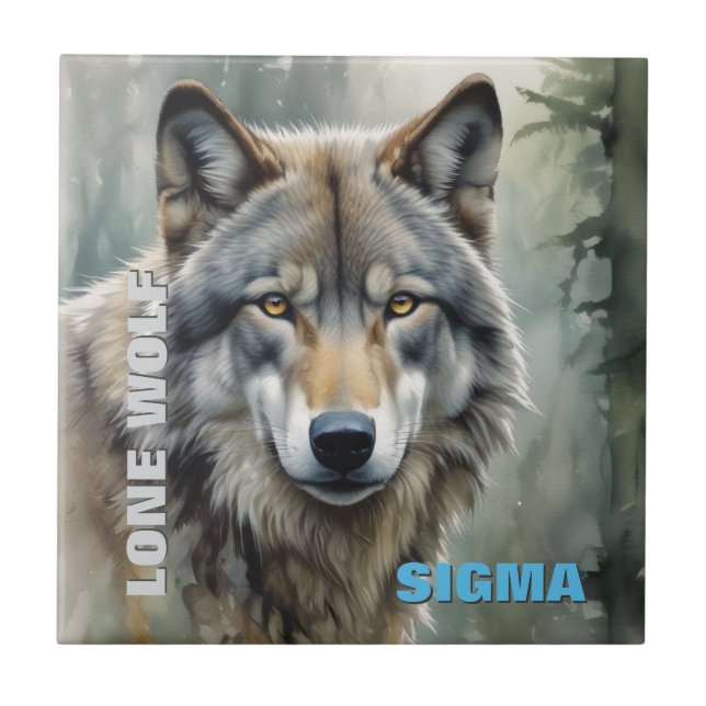 Azulejo De Cerâmica Sigma Male Lone Wolf (Frente)