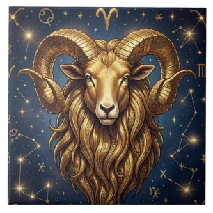 Azulejo De Cerâmica Signo do Horóscopo Áries Arte de Astrologia