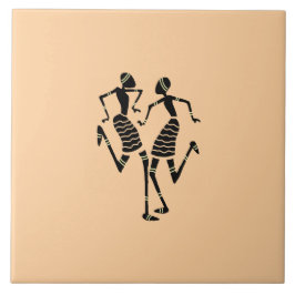 Azulejo De Cerâmica Silhouette Dancers African Art