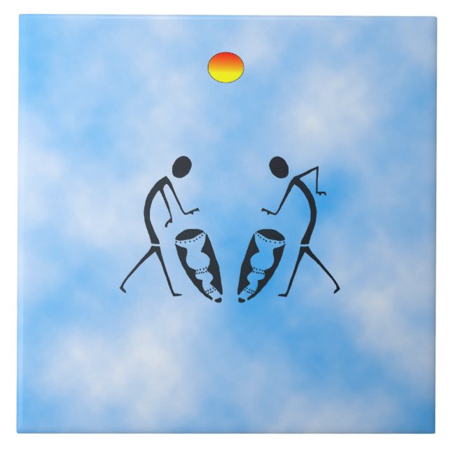 Azulejo De Cerâmica Silhouette Dancers Celebração (Frente)