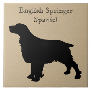 Azulejo De Cerâmica Silhouette do Cachorro Espanhol Inglês Springer