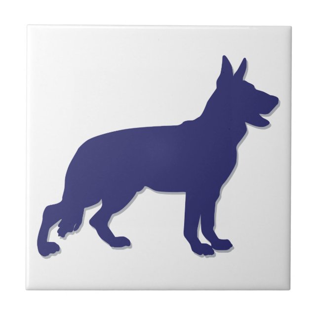 Azulejo De Cerâmica Silhouette german shepherd (Frente)