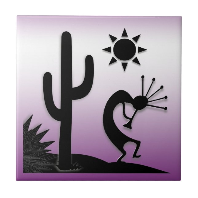 Azulejo De Cerâmica Silhouette Kokopelli (Frente)