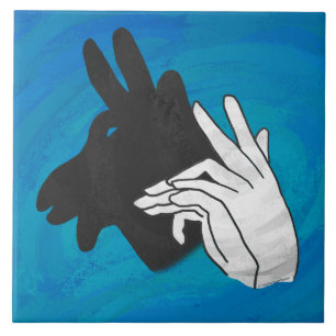 Azulejo De Cerâmica Silhouette Mão Billy Goat Blue