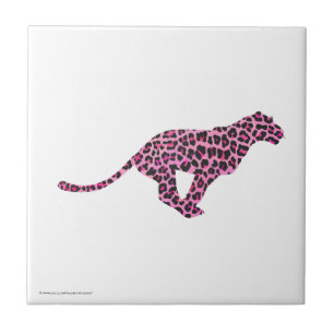 Azulejo De Cerâmica Silhouette Pink e Black Leopard