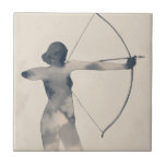 Azulejo De Cerâmica Silhouette Watercolor<br><div class="desc">Archeress I por Grace Popp. | 138501D</div>