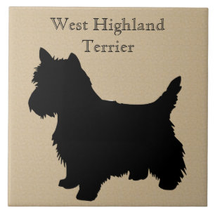 Azulejo De Cerâmica Silhoule White Terrier Dog West Highland