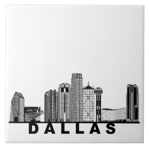 Azulejo De Cerâmica Silhueta da Cidade de Dallas