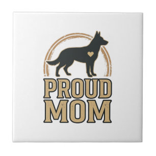 Azulejo De Cerâmica Silhueta de Cachorro Mãe Orgulhosa Design Vetorial