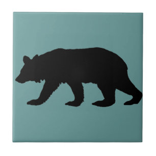 Azulejo De Cerâmica Silhueta do urso preto