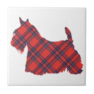 Azulejo De Cerâmica Silhueta Xadrez do Terrier Escocês