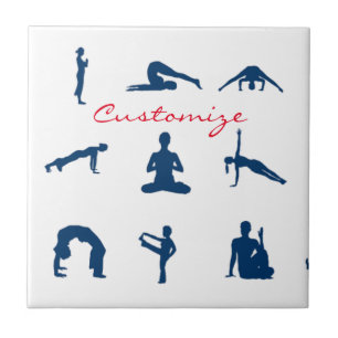 Azulejo De Cerâmica Silhuette Yoga Poses Thunder_Cove
