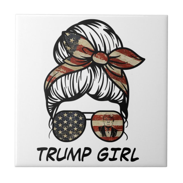 Azulejo De Cerâmica Sim, eu sou uma Trump Girl superando-o - Trump 202 (Frente)