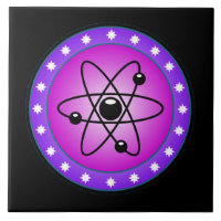 Símbolo Atom em fundo rosa