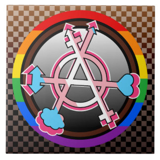 Azulejo De Cerâmica Símbolo da Anarquia de Gênero, Emblema no Tabuleir