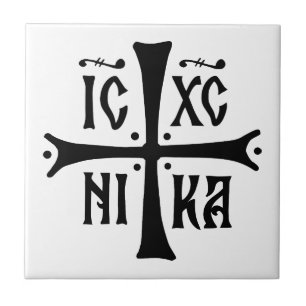 Azulejo De Cerâmica símbolo da religião ortodoxa cristã ICXCNIKA