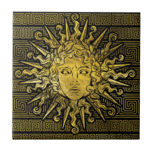Azulejo De Cerâmica Símbolo de Apollo Sun no teste padrão chave greg