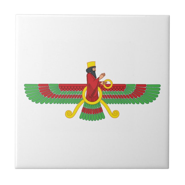 Azulejo De Cerâmica Símbolo de Faravahar (Frente)