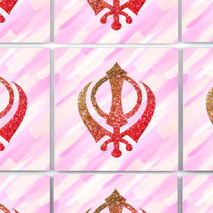 Azulejo De Cerâmica Símbolo de Gliteria Sikh Khanda