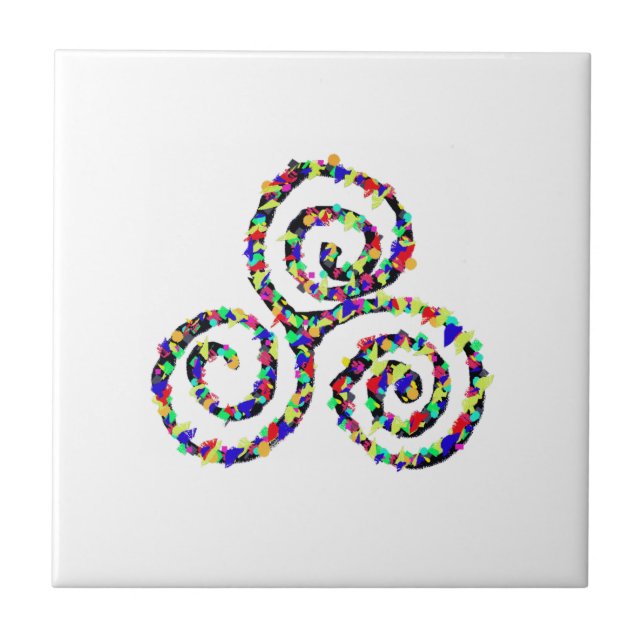 Azulejo De Cerâmica Símbolo de potência de força Celtic Triskele (Frente)