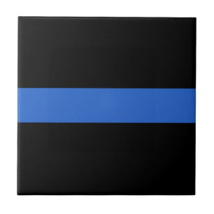 Azulejo De Cerâmica Símbolo de solidariedade policial de bandeira azu