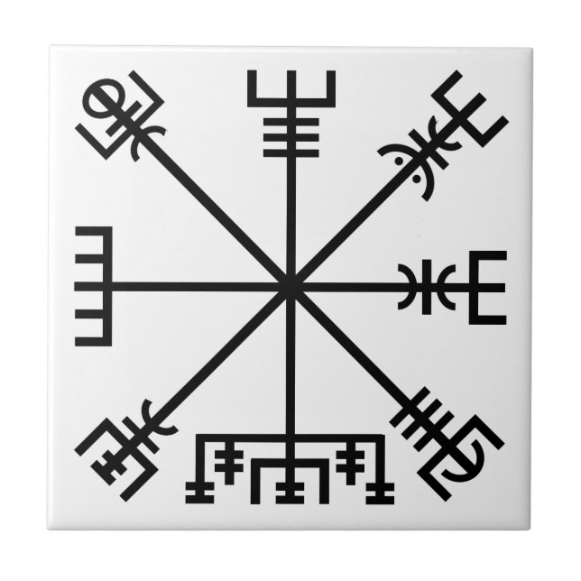 Azulejo De Cerâmica Símbolo de Vegvisir (Frente)