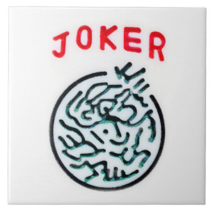Azulejo De Cerâmica símbolo do jogo MahJong peça Joker
