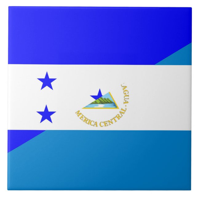 Azulejo De Cerâmica símbolo do país da bandeira de honduras Nicarágua (Frente)