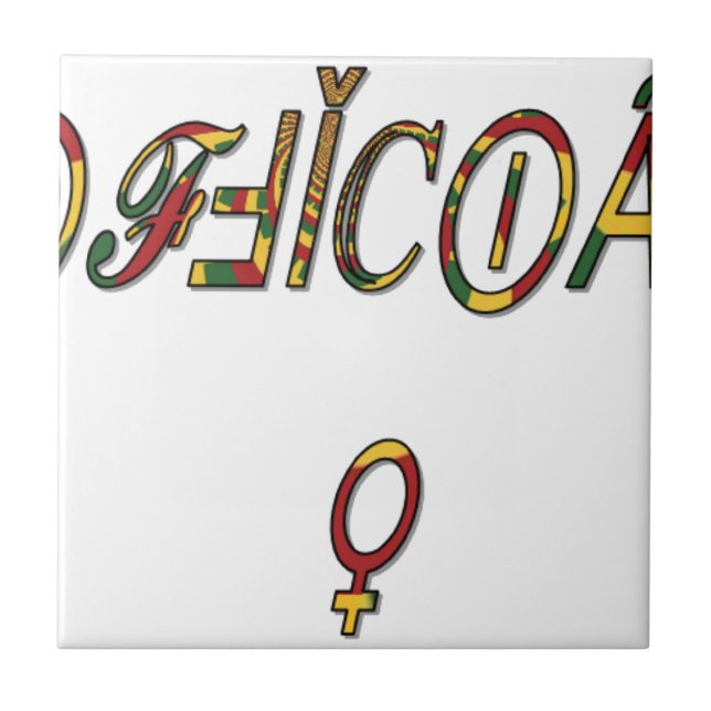 Azulejo De Cerâmica Símbolo feminino "OFICIAL" invertido Impressão (Frente)