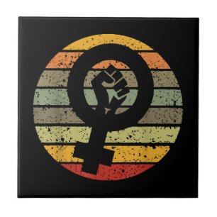 Azulejo De Cerâmica Símbolo Feminismo Design Retro Vintage 70s 80s 90s