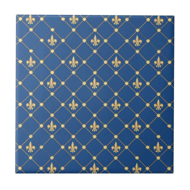 Azulejo De Cerâmica Símbolo Fleur de Lis (Frente)