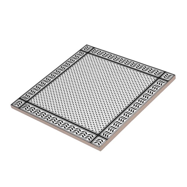 Azulejo De Cerâmica Símbolo Keffiyeh do Padrão de Resistência Palestin (Lateral)