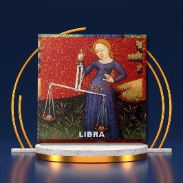 Azulejo De Cerâmica Símbolo Libra Zodiac Escala Festa de aniversário