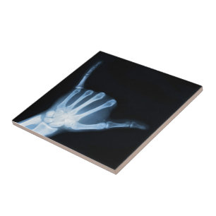Azulejo De Cerâmica Símbolo Shaka X-Ray (Hang Loose)
