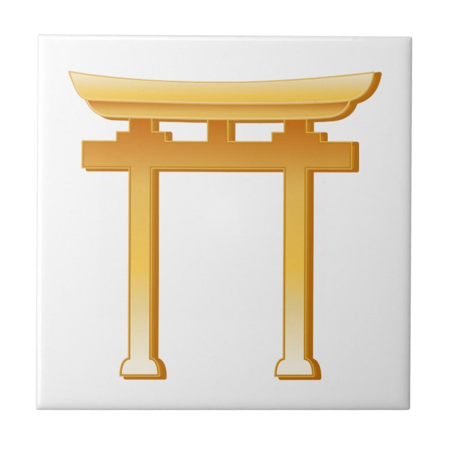 Azulejo De Cerâmica Símbolo Shinto (Frente)