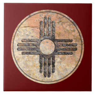 Azulejo De Cerâmica Símbolo Sol Zia do Novo México - Cantões Conversan