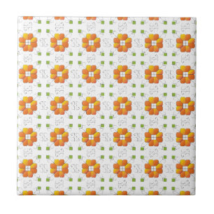 Azulejo De Cerâmica Símbolo sun letão tradicional design IX geométr