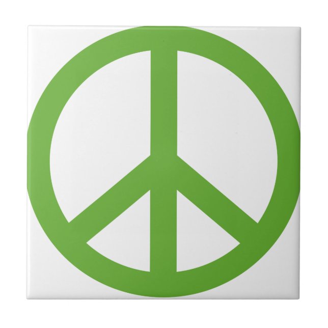 Azulejo De Cerâmica Símbolo Verde de Paz (Frente)