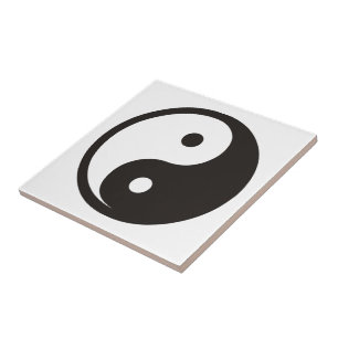 Azulejo De Cerâmica Símbolo Yin Yang - desenho de tatuagem sólido