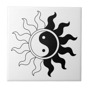 Azulejo De Cerâmica Símbolo Yin Yang sol